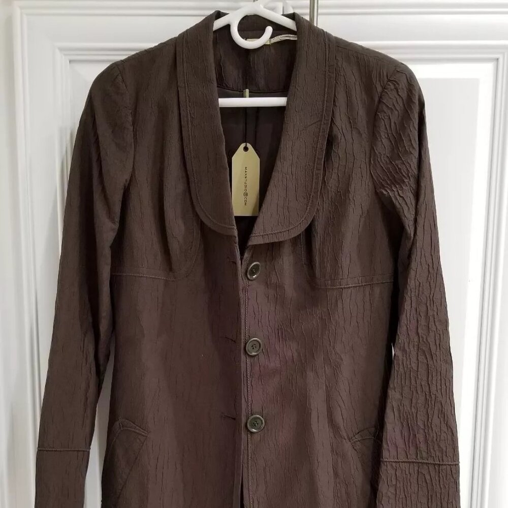 NWT Max Studio Long Fitted Jacket Coat Size 6 (feels like 8) Chocolate Brown
